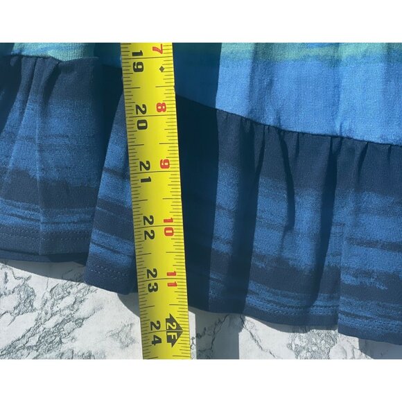 Style & Co. Womens On Off Knit Faded Turquoise Ruffle Hem and Sleeve Top S - Picture 4 of 7